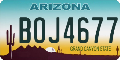 AZ license plate BOJ4677