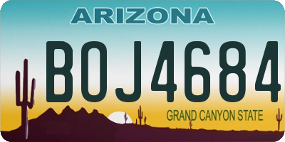 AZ license plate BOJ4684