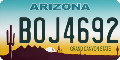 AZ license plate BOJ4692