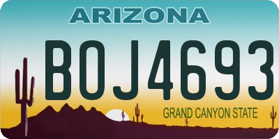AZ license plate BOJ4693