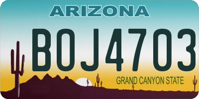 AZ license plate BOJ4703
