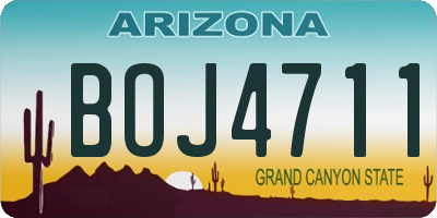 AZ license plate BOJ4711