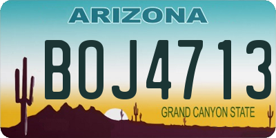 AZ license plate BOJ4713