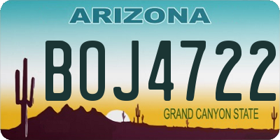AZ license plate BOJ4722