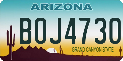 AZ license plate BOJ4730