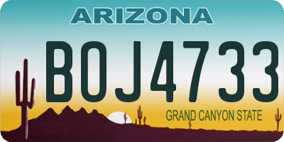 AZ license plate BOJ4733
