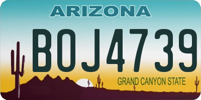 AZ license plate BOJ4739
