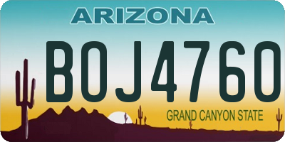 AZ license plate BOJ4760