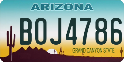 AZ license plate BOJ4786