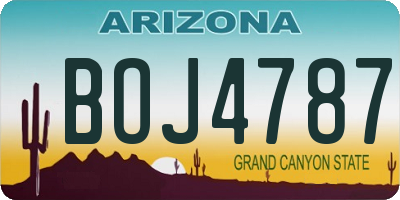 AZ license plate BOJ4787