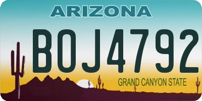 AZ license plate BOJ4792