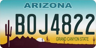 AZ license plate BOJ4822