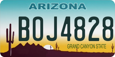 AZ license plate BOJ4828