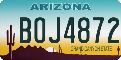 AZ license plate BOJ4872