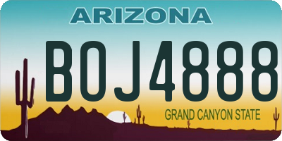 AZ license plate BOJ4888