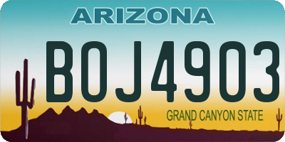 AZ license plate BOJ4903