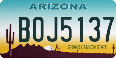AZ license plate BOJ5137