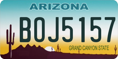 AZ license plate BOJ5157