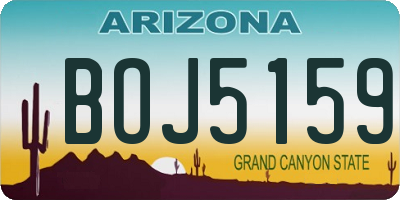AZ license plate BOJ5159