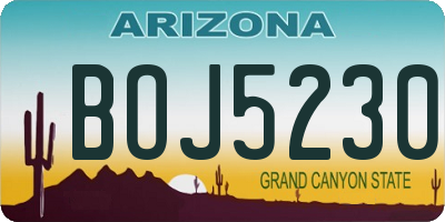 AZ license plate BOJ5230