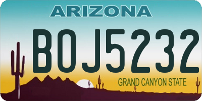 AZ license plate BOJ5232