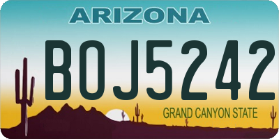 AZ license plate BOJ5242