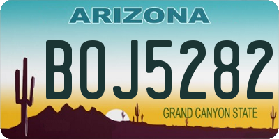 AZ license plate BOJ5282