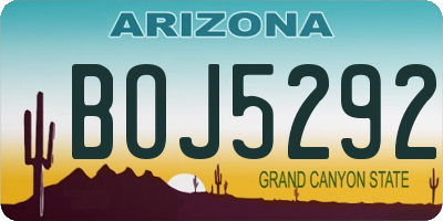 AZ license plate BOJ5292