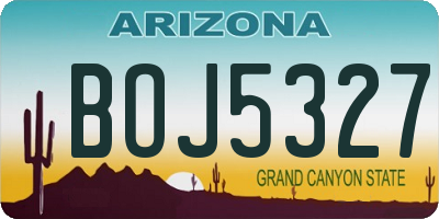 AZ license plate BOJ5327