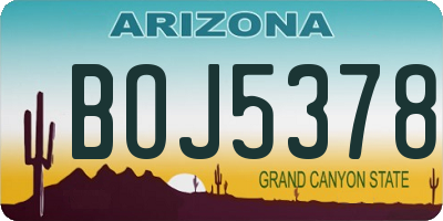 AZ license plate BOJ5378
