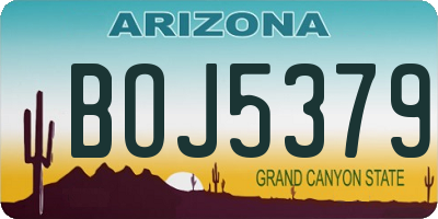 AZ license plate BOJ5379