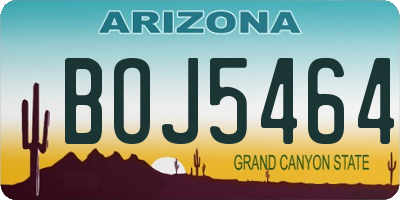 AZ license plate BOJ5464