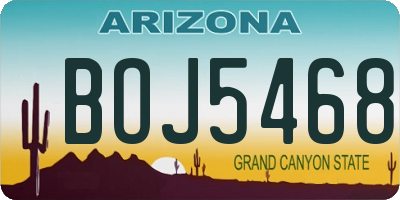 AZ license plate BOJ5468