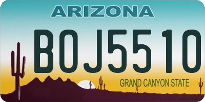 AZ license plate BOJ5510