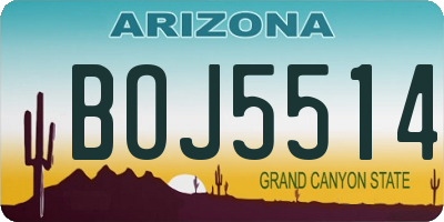 AZ license plate BOJ5514
