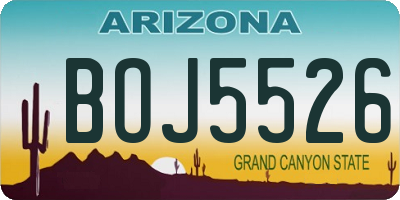 AZ license plate BOJ5526