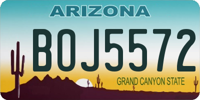 AZ license plate BOJ5572