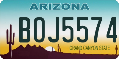AZ license plate BOJ5574