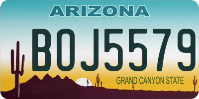 AZ license plate BOJ5579