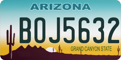 AZ license plate BOJ5632