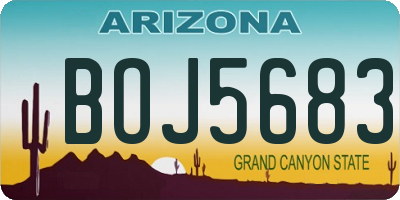 AZ license plate BOJ5683