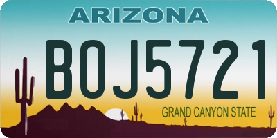 AZ license plate BOJ5721