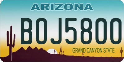 AZ license plate BOJ5800