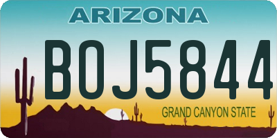 AZ license plate BOJ5844