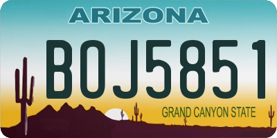AZ license plate BOJ5851
