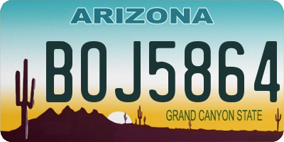 AZ license plate BOJ5864