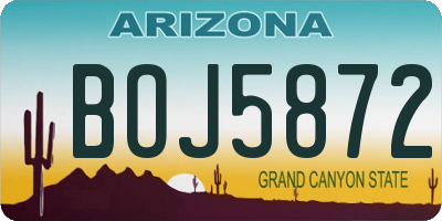 AZ license plate BOJ5872