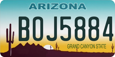 AZ license plate BOJ5884