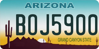 AZ license plate BOJ5900