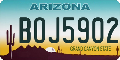 AZ license plate BOJ5902